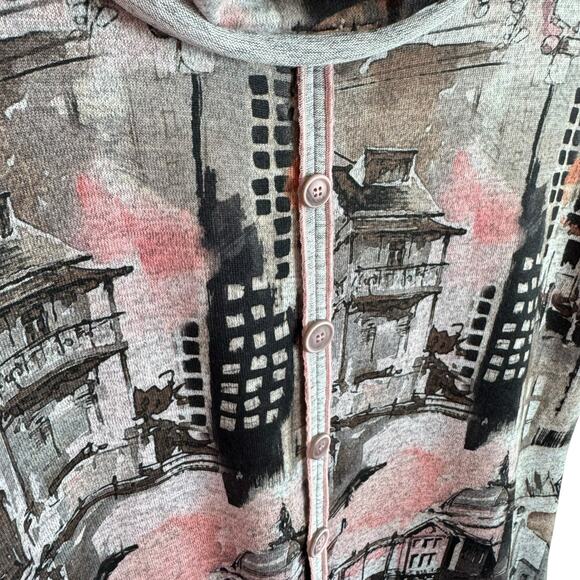 Pure Essence Urbanology Japanese Print Cowl Neck Long Sleeve Pullover Size S - Picture 3 of 6